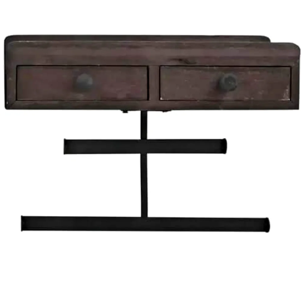 2 Drawers Bracelets & Necklaces Jewelry Wall Display - NWOB - Dark brown